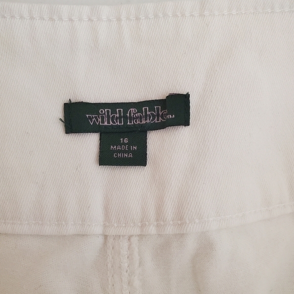 WILD Fable 16 Cargo Ankle Joggers Cotton Canvas White Exposed Zipper Stretch - Picture 3 of 14